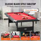 VEVOR Billiards Table, 7 ft Pool Table, Portable Foldable Space-Saving Table, Billiard Table Set Includes Balls, Cues, Chalks an