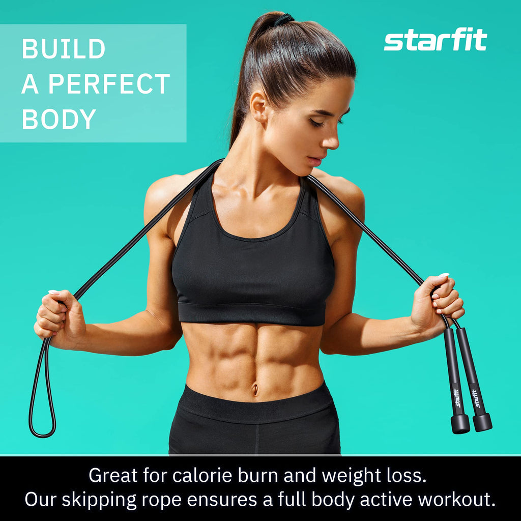 Starfit Lightweight Jump Rope 2Pcs For Fitness And Exercise - Adjustable Jump Ropes With Plastic Handles - Tangle-Free Skipping