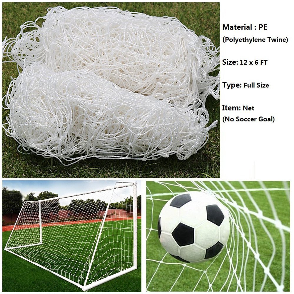 Soccer Goal Net Football Polyethylene Training Nets Full Size Post Not Included(12 X 6Ft)
