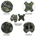 APEXUP 20lbs Weighted Vest Men Women, Weight Vest for Women Workout Equipment for Strength Training Running (Green Digi Camo)
