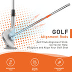 The Golfer Store Golf Alignment Rods, Golf Swing Trainer Aid Golf Club Alignment Stick Corrector Help Visualize And Align Your G