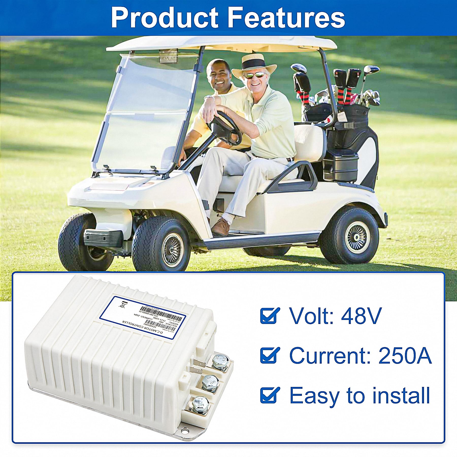 1515-5206 Sx Dc Speed Motor Controller 48V 250A With Mcor3 Throttle For Curtis Golf Cart Control #103982301 Compatible With Prec