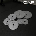 CAP Barbell Cast Iron Standard 1-Inch Weight Plate Set - Barbell Weights for Home Gym, Strength Training, and Weightlifting, 10