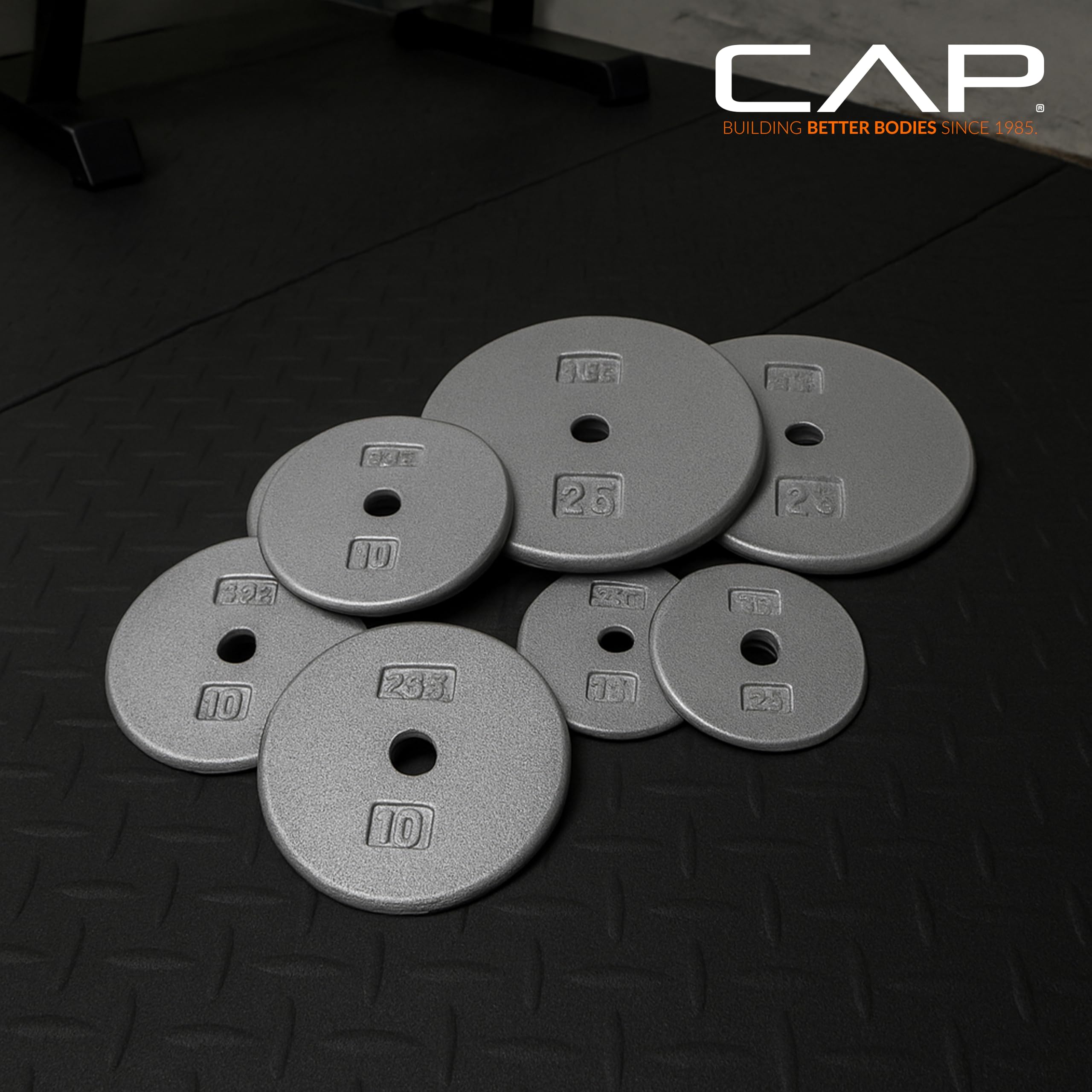 CAP Barbell Cast Iron Standard 1-Inch Weight Plate Set - Barbell Weights for Home Gym, Strength Training, and Weightlifting, 2.5