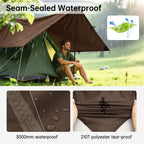 Free Soldier Camping Tarp Waterproof Portable Multifunctional Outdoor Traveling Awning Backpacking Shelter Rain Tarp (Taupe 10