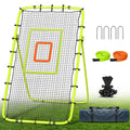 7x4 Ft Volleyball Rebounder Net with Portable Travel Bag, 5-Angle Adjustable Rebounder Net for Practicing Digging, Setting, Spik