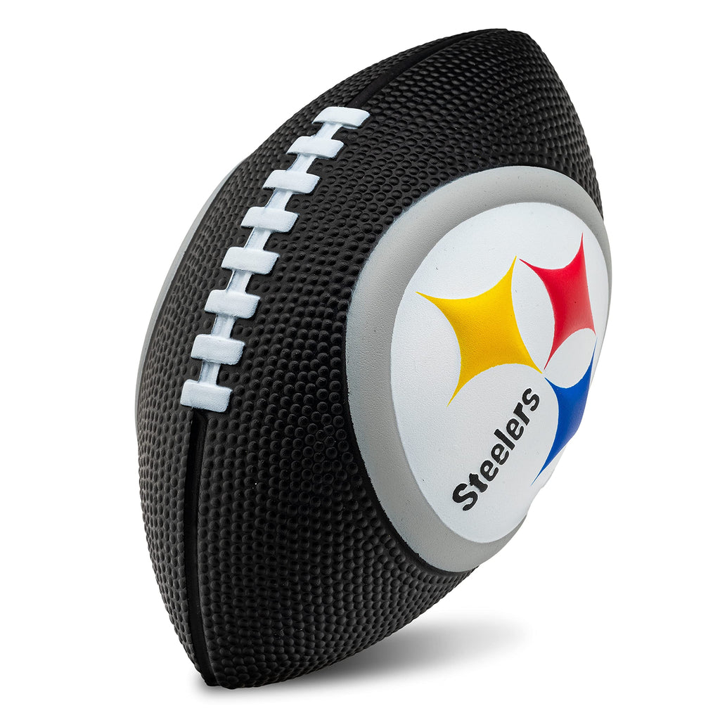 Franklin Sports Nfl Pittsburgh Steelers Football - Kids Foam Football - Soft Football - Mini Size - Perfect For Gameday - 8.5'' 