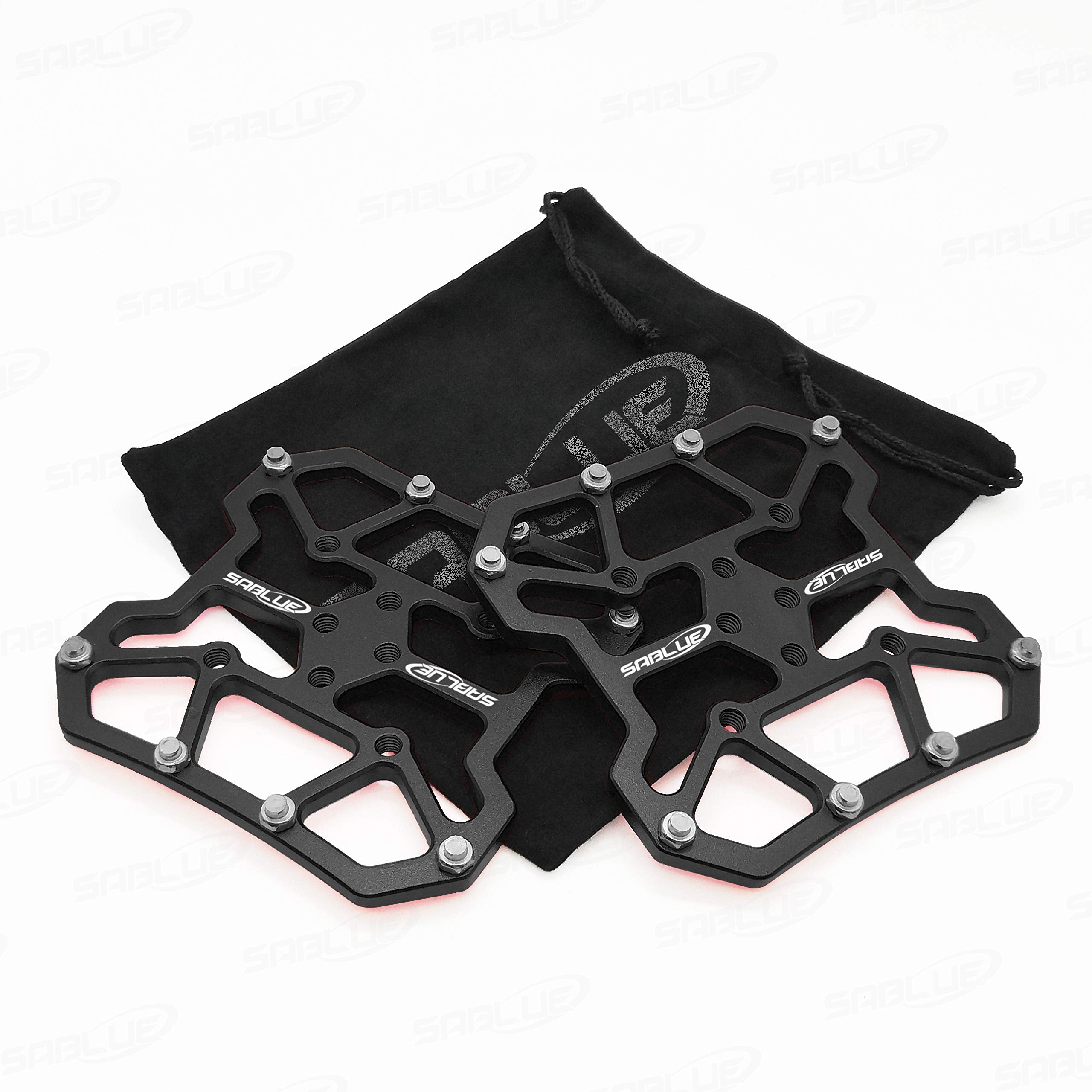 SABLUE Universal Clipless to Platform Adapters Cleats Pedal for SPD Shimano Speedplay Bike Cycle (L-Black)