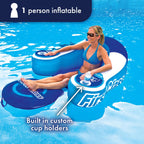 Wow Sports - Inflatable Pool Party Lounge - Single Salon Lounge Chair - Summer Accessory For Kids & Adults