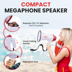 Pyle Megaphone Speaker Pa Bullhorn - With Built-In Siren 30 Watt Voice Recorder & 800 Yard Range - Ideal For Football, Soccer, B