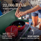Coleman Cascade 222 2-Burner Camping Stove, Portable Cooktop With 22,000 Btus, Matchless Lighting, & Dual Wind Guards