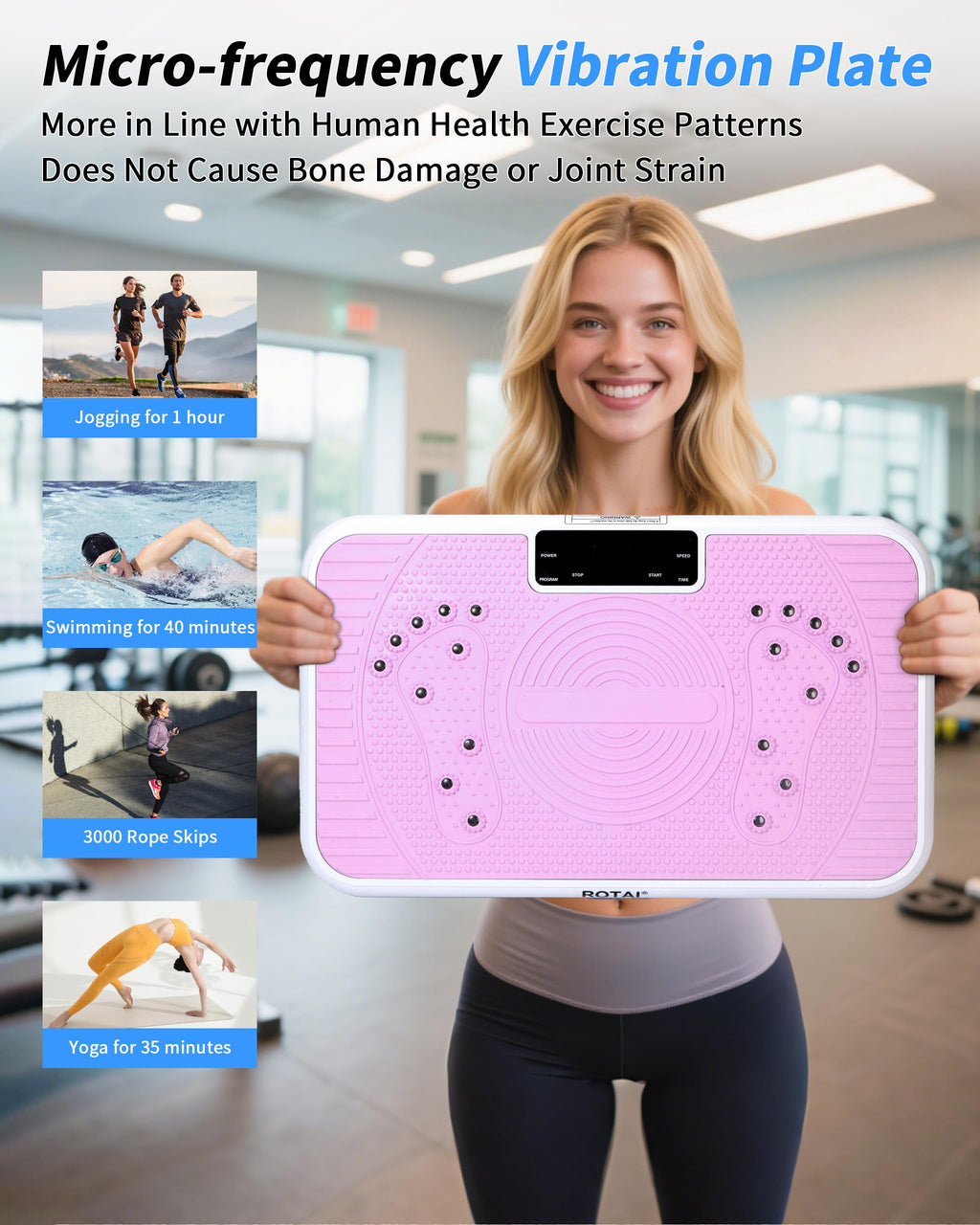 Shake Plate Vibration Exercise Machine for Lymphatic Drainage Massager & Weight Loss, 400 lbs Capacity Whole Body Vibrating Plat