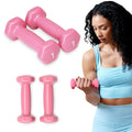 SPRI Deluxe Vinyl Coated Dumbbell Set (Magenta)  12 lbs, Set of 2, Hand Weights for Muscle Toning, Step Aerobics, Strength Trai