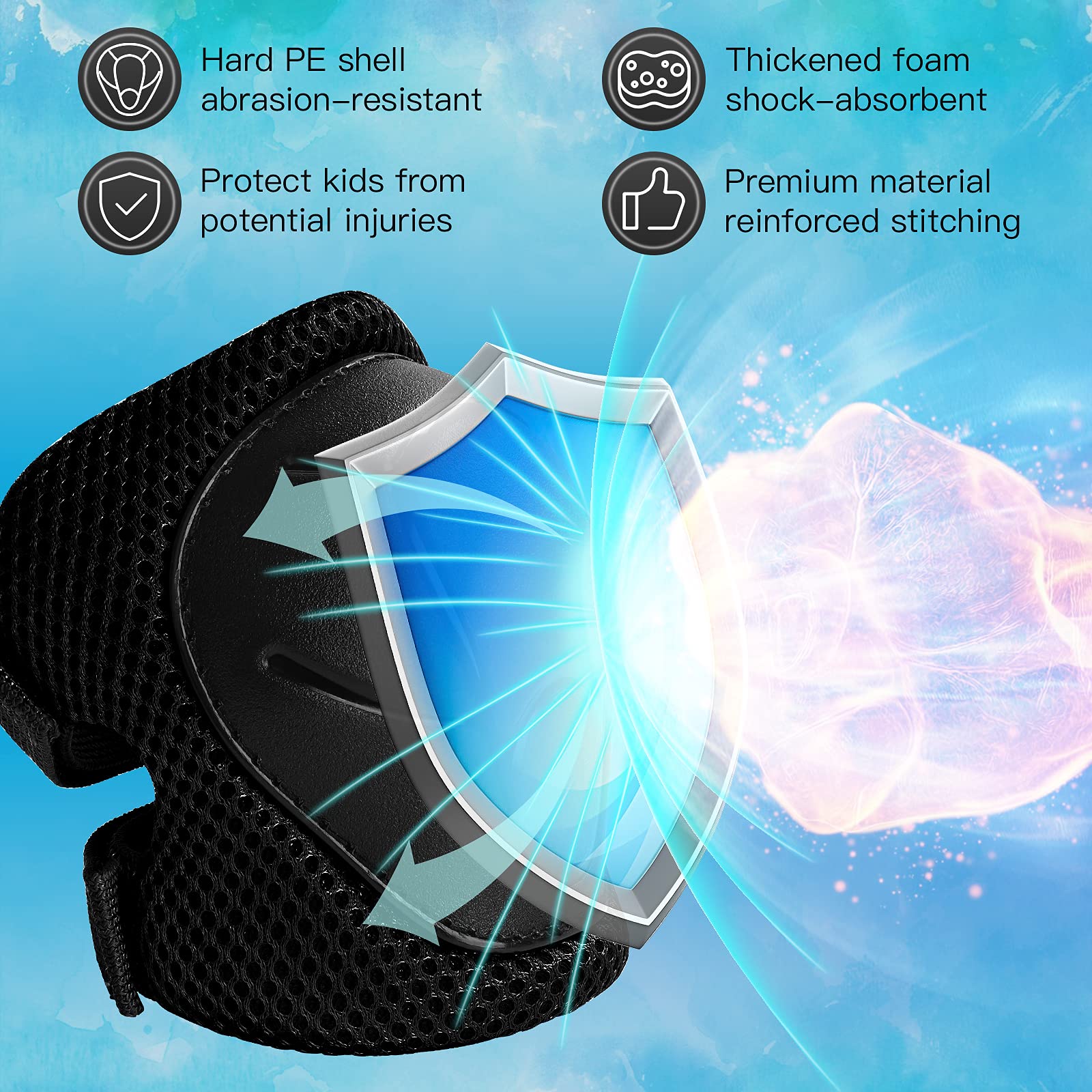 Wemfg Kids Protective Gear Set Knee Pads For Kids 3-14 Years Toddler Knee And Elbow Pads With Wrist Guards 3 In 1 For Skating Cy