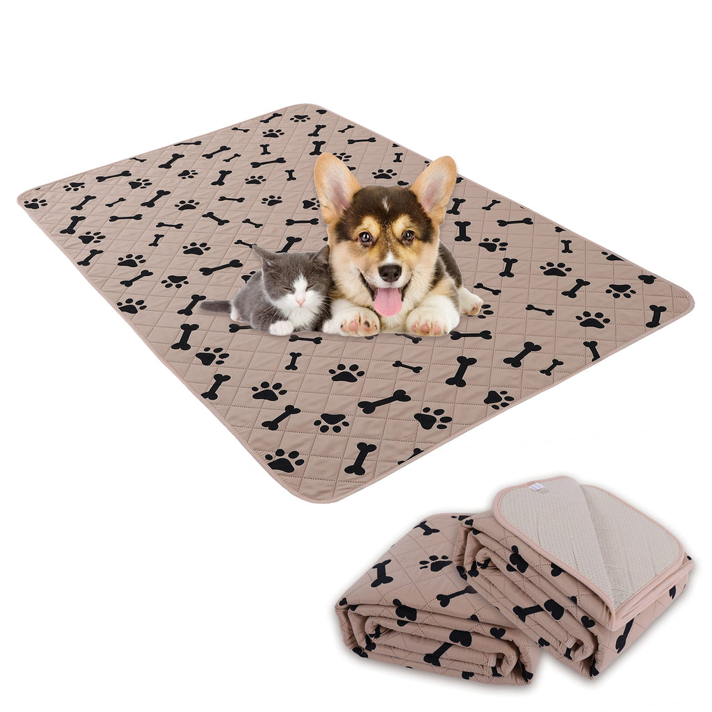 Nanbowang Dog Crate Pee Pads - Wahable Dog Rugs Non-Slip Puppy Pads For Small Dogs, Water Absorb Training Pads (2030 Beige)