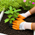 Bindian Gardening Gloves, Orange, CrinkleFinish Fabric, Breathable, AntiSlip, For Digging, Weeding & Plant Care (Pack Of 2)