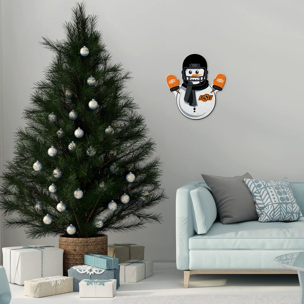 Rico Industries Ncaa Oklahoma State Cowboys Snowman Shape Cut Pennant - Home And Living Room D  Cor - Soft Felt Ez To Hang