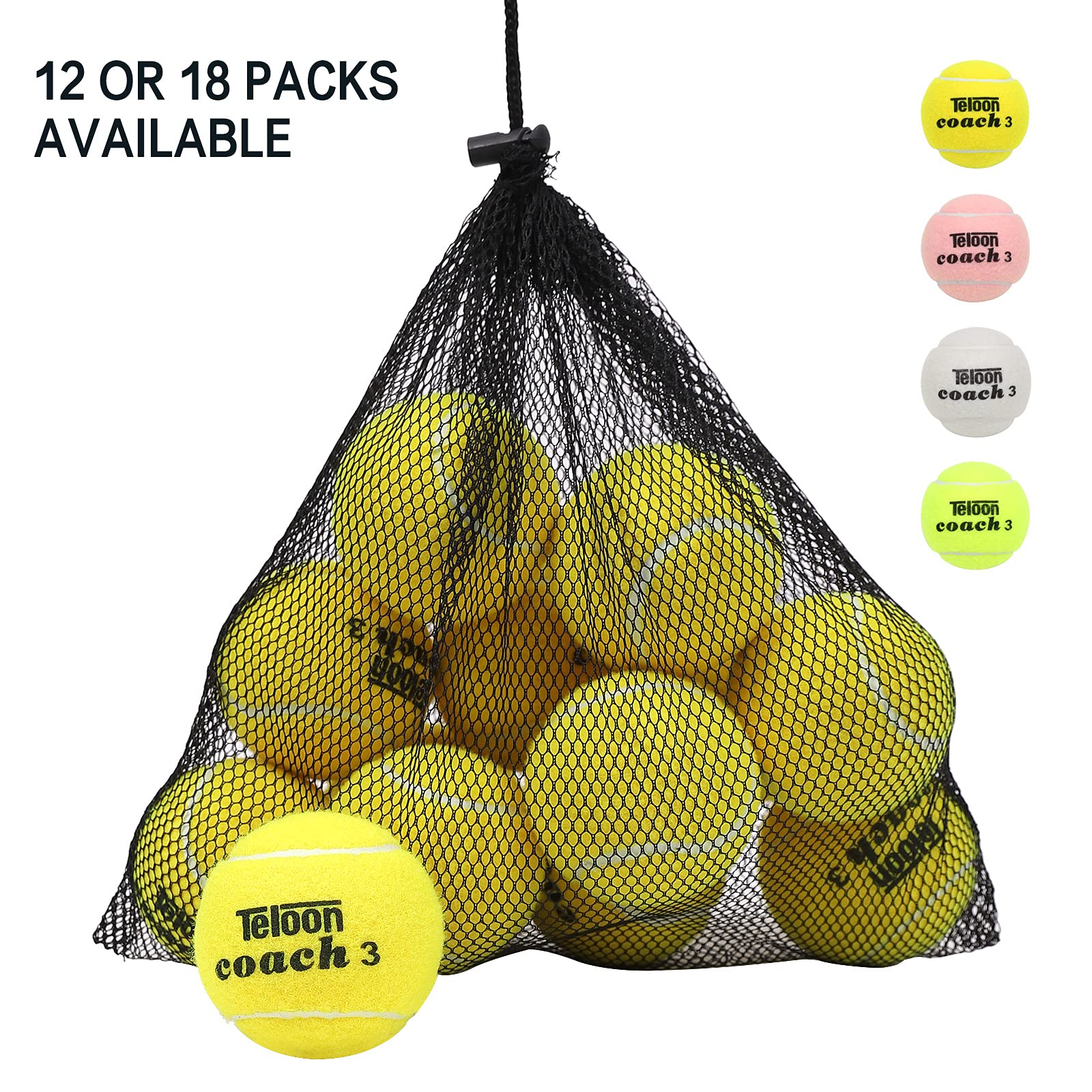 Teloon Tennis Balls (Yellow-12Pcs)