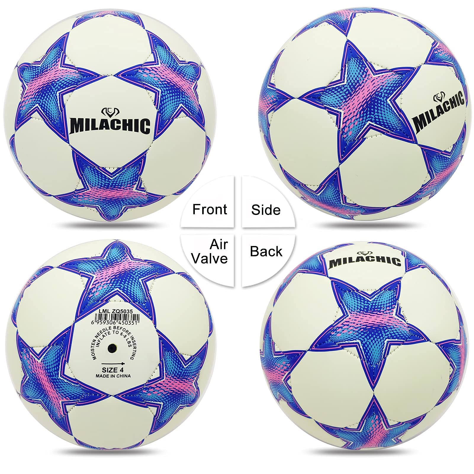 Milachic Soccer Ball, Glow In The Dark Soccer Ball Size 4 Glowing Soccer Gifts For Boys, Girls, Men, Women Indoor-Outdoor Soccer