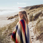 Hydration Nation Authentic Large Handwoven Mexican Striped Throw Blanket - Soft, Durable, Eco-Friendly - 70x50 - Sunrise