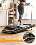 Wellfit Walking Pad Treadmill With 10% Incline And Removable Handle Bar, 2.5Hp Max 5Mph Treadmills For Home, Small Portable Trea