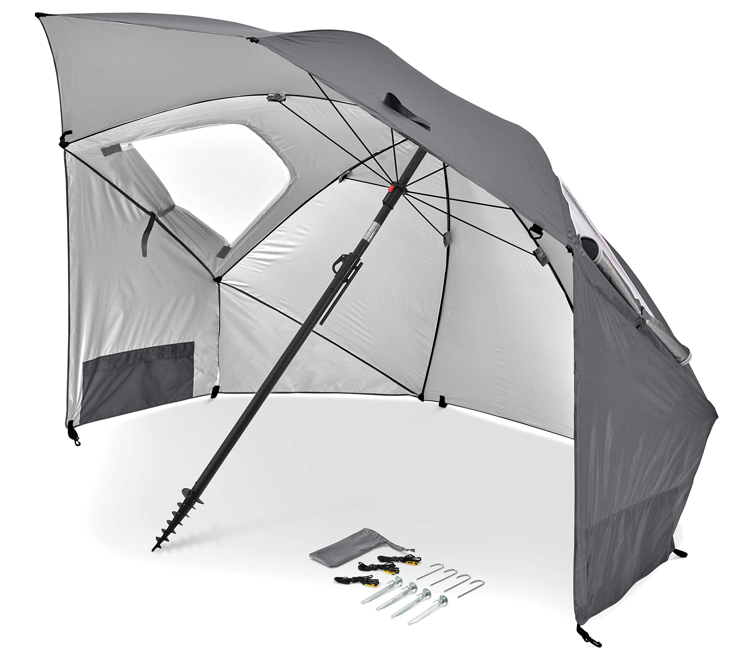 Sport-Brella Premiere Upf 50+ Umbrella Shelter For Sun And Rain Protection (8-Foot, Gray)