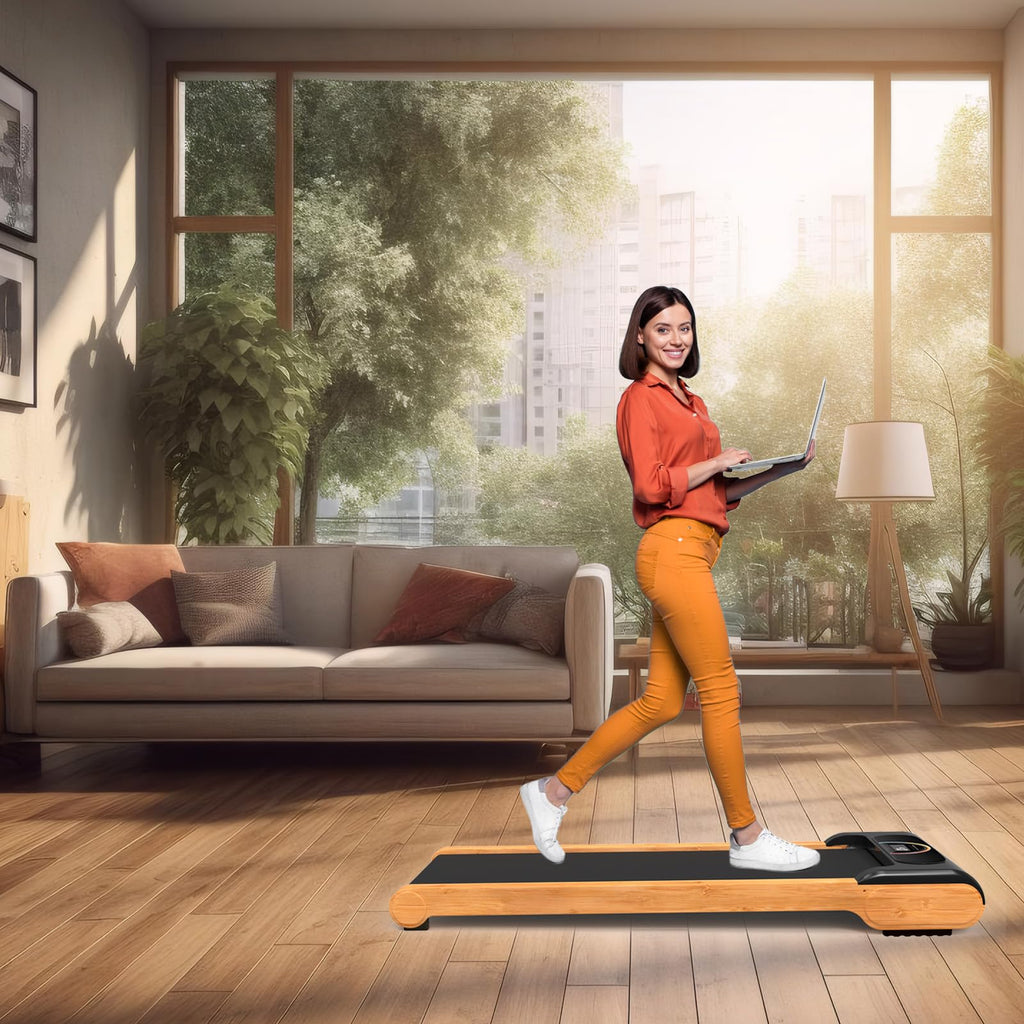 Walking Pad, High Grade Wood Under Desk Treadmill 300Lbs Capacity, Max 2.5 Hp Electric Treadmill For Home Office Installation-Fr