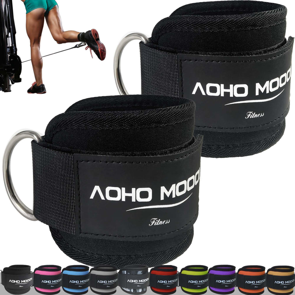 AOHO MOOON Comfortable Adjustable Ankle Straps for Cable Machines Women, Gym Workout Leg Straps, Ankle Cuffs for Glute Workouts,
