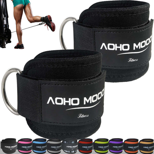 AOHO MOOON Comfortable Adjustable Ankle Straps for Cable Machines Women, Gym Workout Leg Straps, Ankle Cuffs for Glute Workouts,