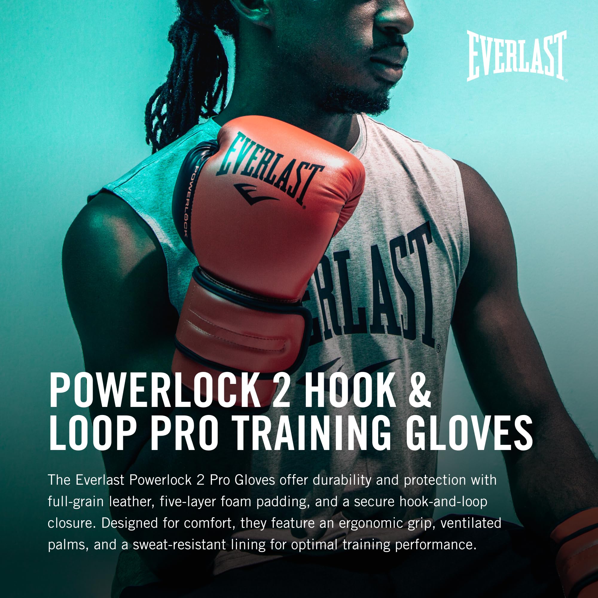 Everlast Powerlock2 Training Glove 14Oz Red/Black