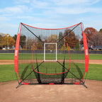 Vevor 7X7 Ft Baseball Softball Practice Net, Portable Baseball Training Net For Hitting Catching Pitching, Backstop Equipment Wi