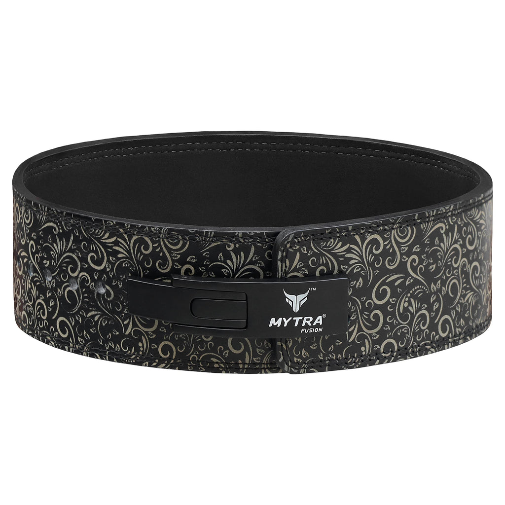 Mytra Fusion Gym Belt Whit Buckle Weight Lifting Belt For Gym, Fitness, Workout, Women & Men Weightlifting Belt (Black, L)