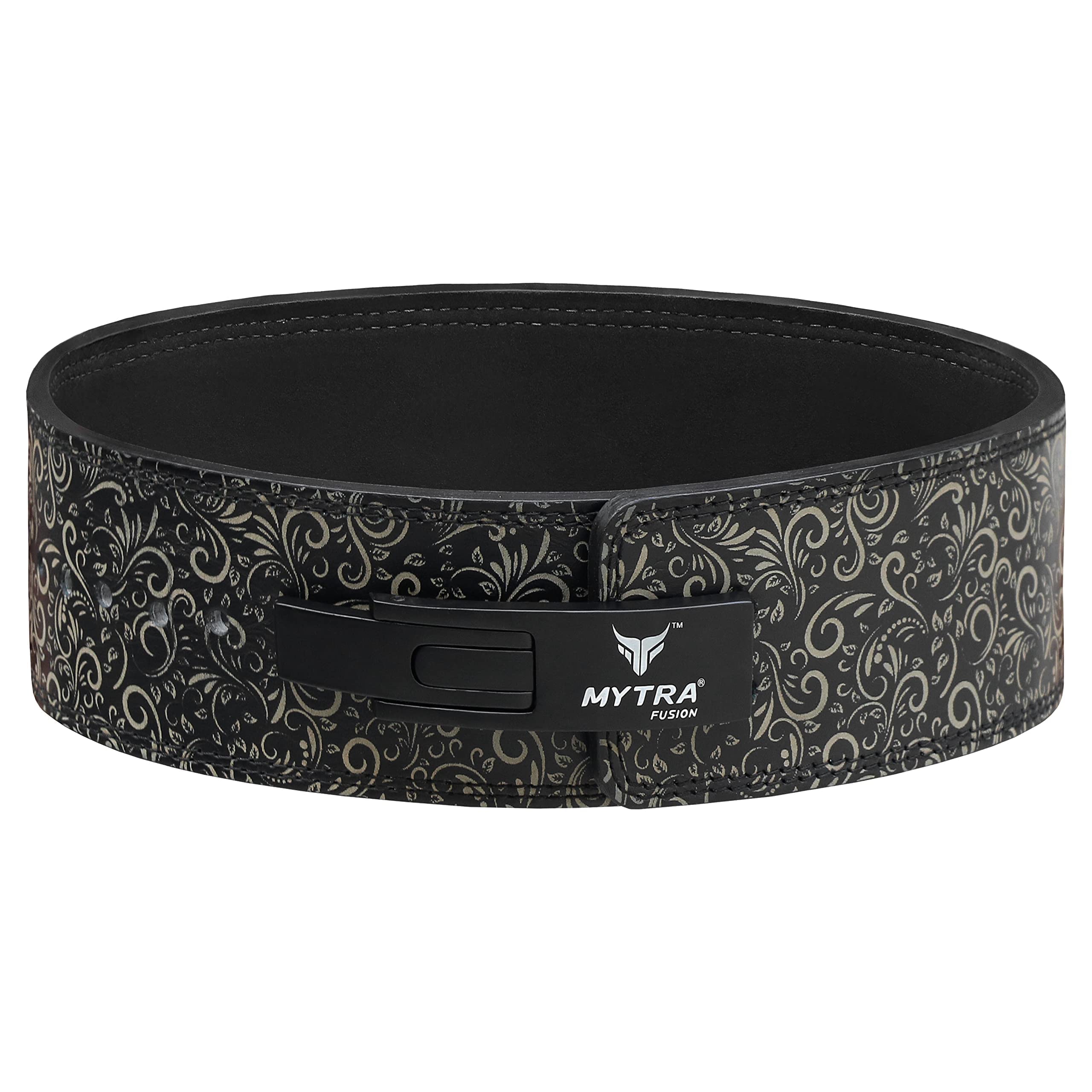 Mytra Fusion Gym Belt Whit Buckle Weight Lifting Belt For Gym, Fitness, Workout, Women & Men Weightlifting Belt (Black, L)