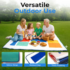 Scuddles Extra Large Picnic Blanket - 79 X 59 Waterproof Outdoor Mat With 3-Layer Comfort Design, Easy Fold & Carry Strap For Be