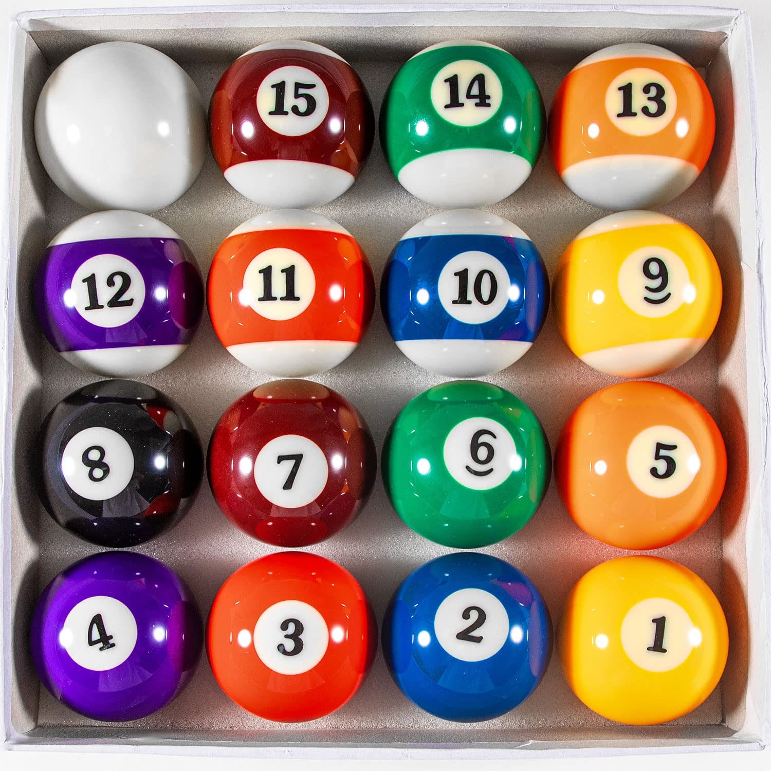 Ydds Billiard Balls Set 2-1/4'' Regulation Size Pool Table Balls For Replacement (16 Resin Balls)