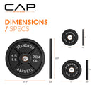 CAP Barbell 150 LB Classic Olympic 2-Inch Cast Iron Weight Plate Set | Black