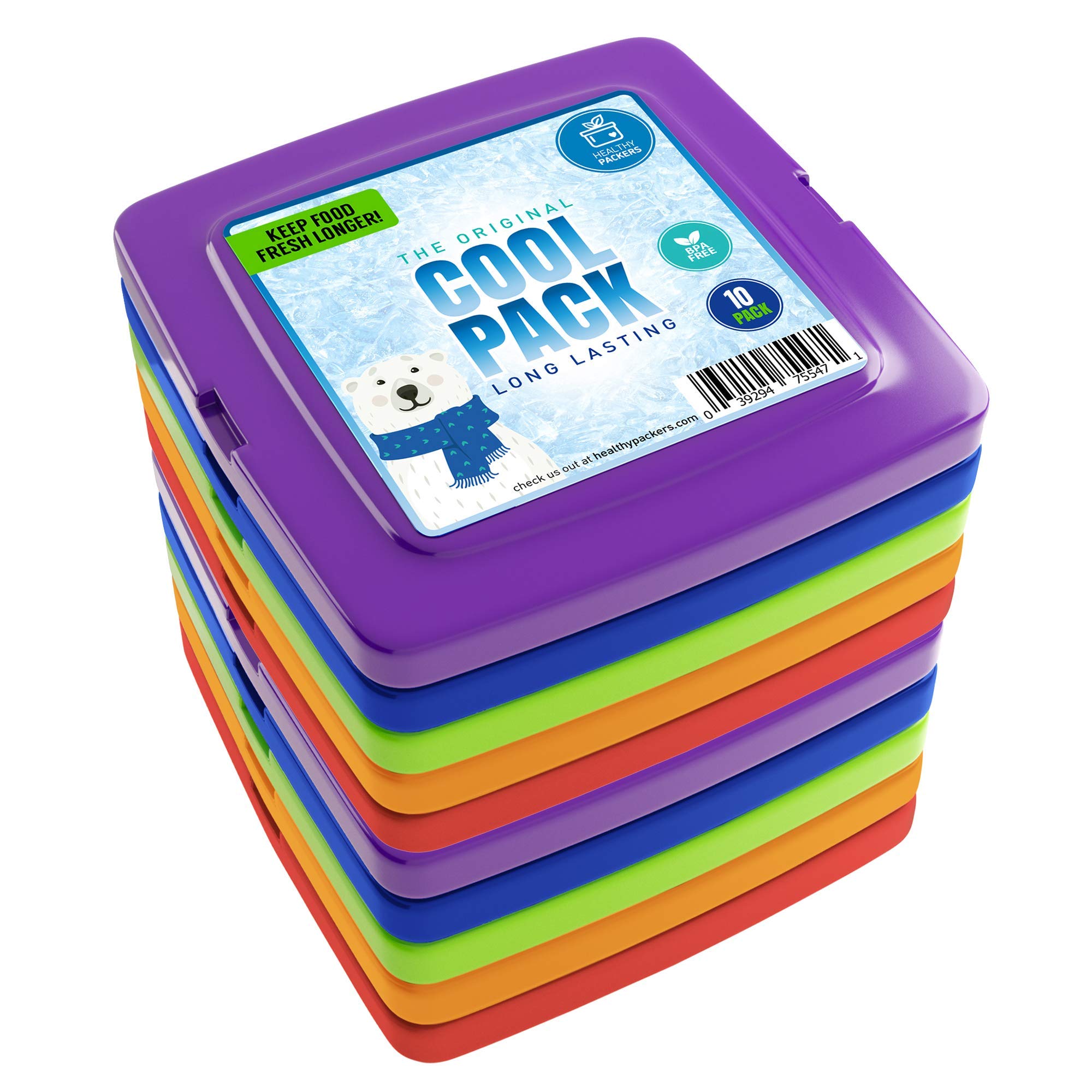 Healthy Packers Ice Packs For Lunch Bags - Freezer Packs - Original Cool Pack | Slim & Long-Lasting Reusable Ice Pack For Lunch 