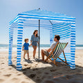 VEVOR Beach Cabana, 6 x 6 ft Beach Canopy with Side Wall, UPF 50+ Protection Easy Setup Cabana Tent with Sand Pockets, Portable 