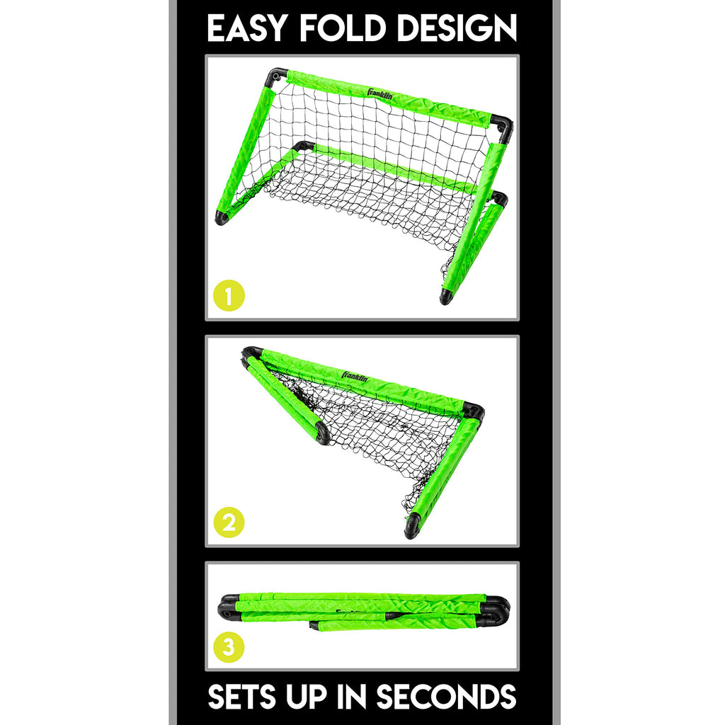 Franklin Sports Kids Mini Soccer Goal Set - Backyard/Indoor Mini Net + Ball Set With Pump - Portable Folding Youth Goal Set - 36
