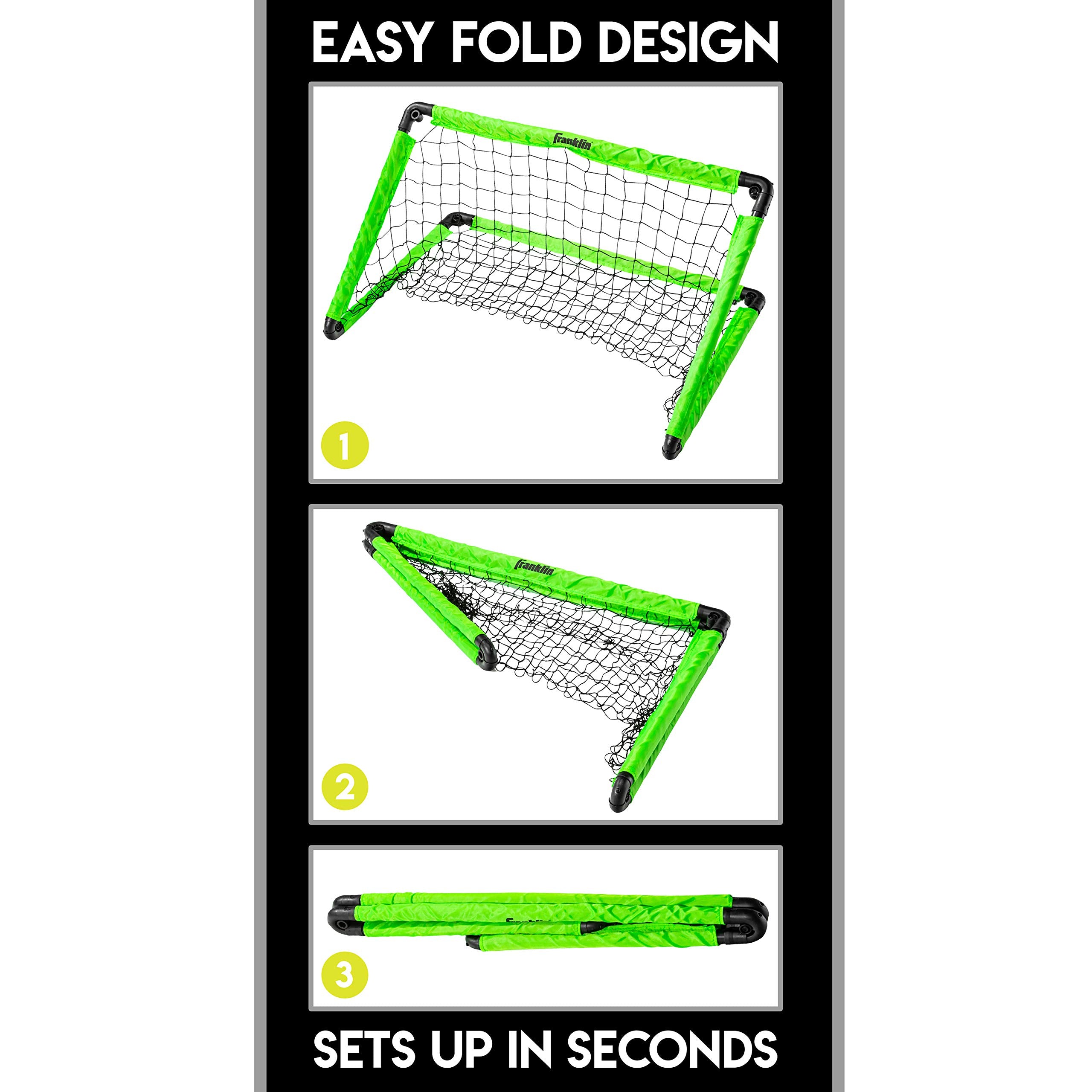Franklin Sports Kids Mini Soccer Goal Set - Backyard/Indoor Mini Net + Ball Set With Pump - Portable Folding Youth Goal Set - 36