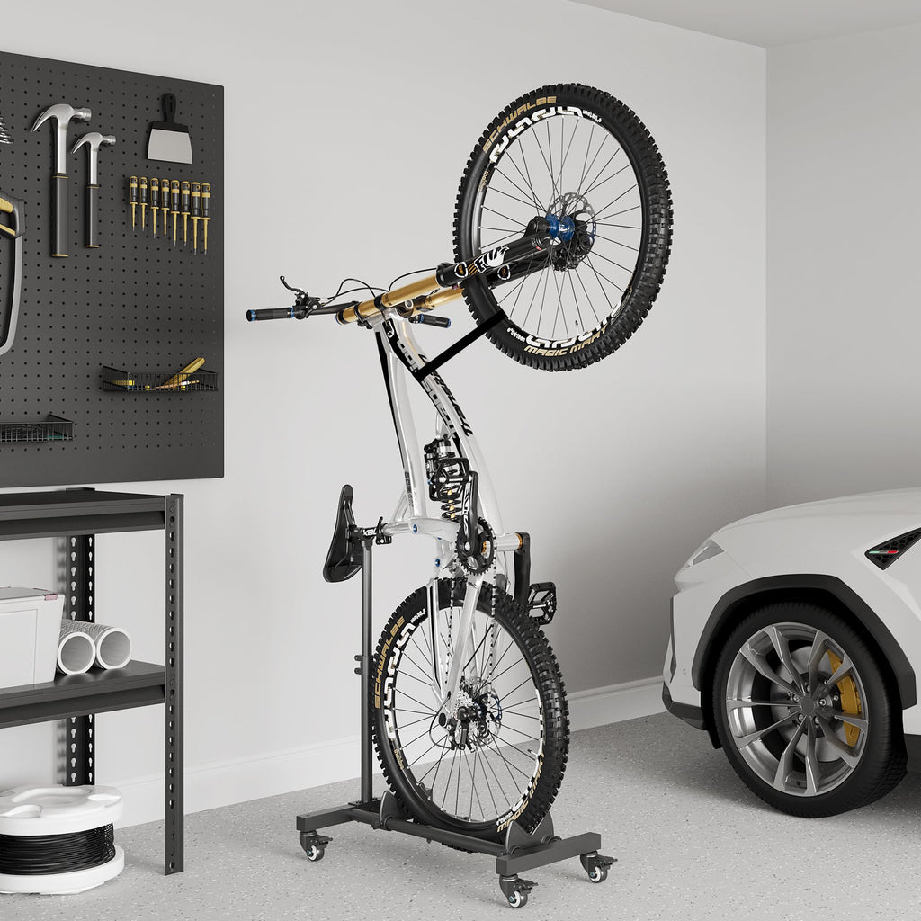 Sttoraboks Vertical Bike Stand, Freestanding Bike Rack Garage Storage Upright Bicycle Floor Stand Indoor Bike Holder with Adjust
