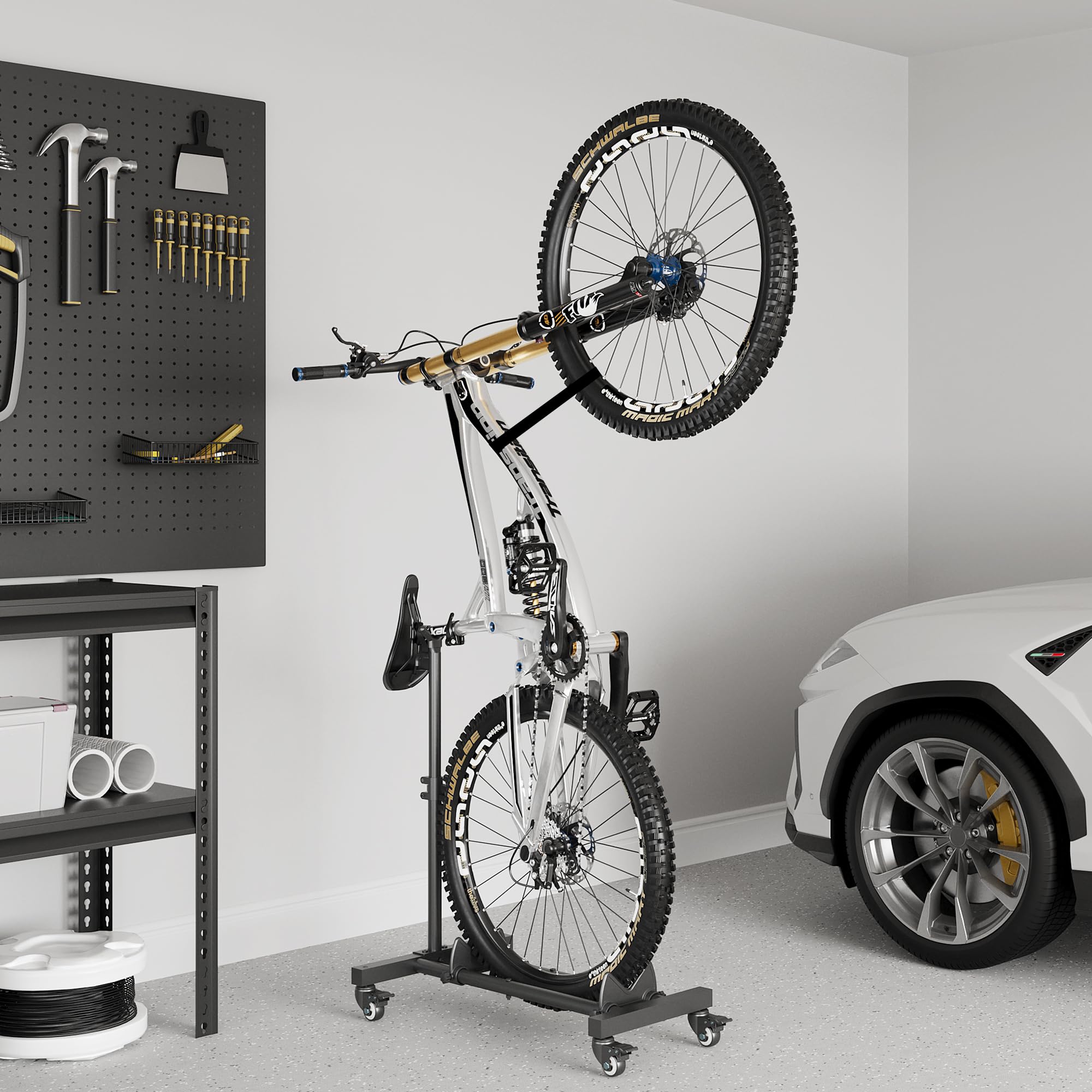 Sttoraboks Vertical Bike Stand, Freestanding Bike Rack Garage Storage Upright Bicycle Floor Stand Indoor Bike Holder with Adjust