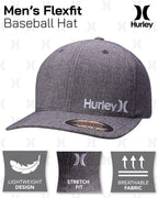 Hurley Mens Baseball Cap - Corp Stretch Fitted Hat, Size Large-X-Large, Light Grey