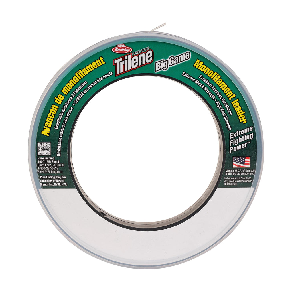 Berkley Trilene Big Game Monofilament Leaders, Clear, 30lb | 13.6kg, 55yd | 50m Fishing Line, Suitable for Saltwater Environment