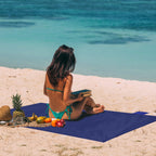 Odoland Beach Picnic Blanket, 43.3 X 27.5 Sandproof Waterproof Outdoor Pocket Blanket With Portable Bag, Foldable Lightweight Sa