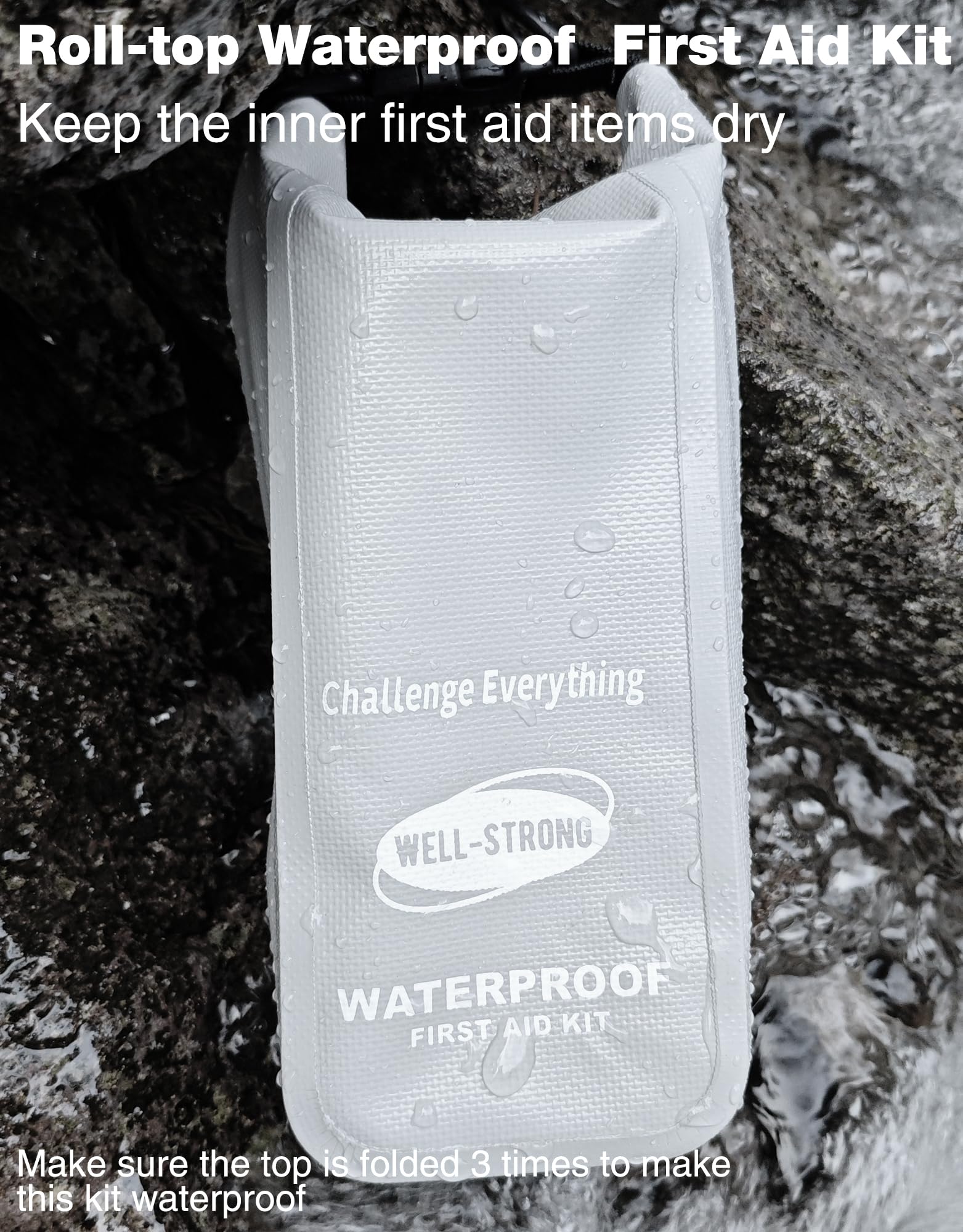 Well-Strong Waterproof First Aid Kit Roll Top Boat Emergency Kit With Waterproof Contents For Fishing Kayaking Boating Swimming
