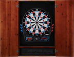 Viper Metropolitan Solid Wood Cabinet & Electronic Dartboard Ready-To-Play Bundle: Standard Set (777 Dartboard), Cinnamon Finish