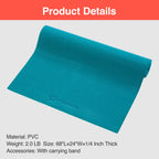 Primasole Yoga Mat With Carry Strap For Yoga Pilates Fitness And Floor Workout At Home And Gym 1/4 Thick (Jango Green Color) Pss