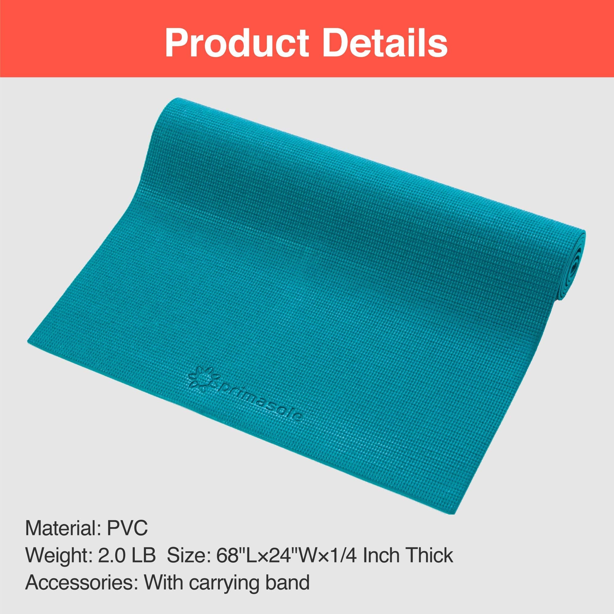 Primasole Yoga Mat With Carry Strap For Yoga Pilates Fitness And Floor Workout At Home And Gym 1/4 Thick (Jango Green Color) Pss
