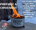 Branded Boards | Made In Usa | Portable Mini Bonfire Campfire In A Can | Reusable & Up To 2 Hours Of Burn Time | Picnics Parties
